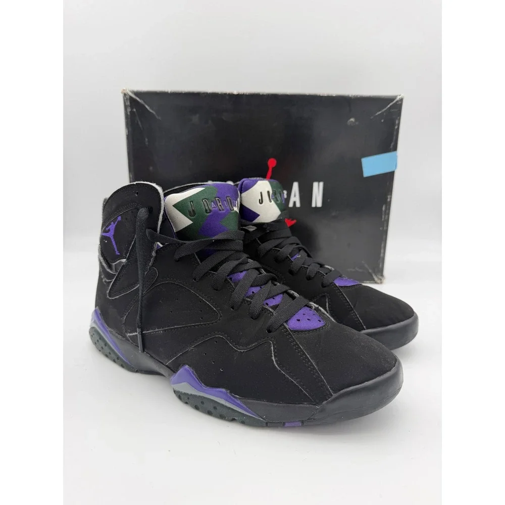 Air Jordan 7 Retro Ray Allen Bucks Black Purple Fir 304775-053 Mens 8.5 OG Box